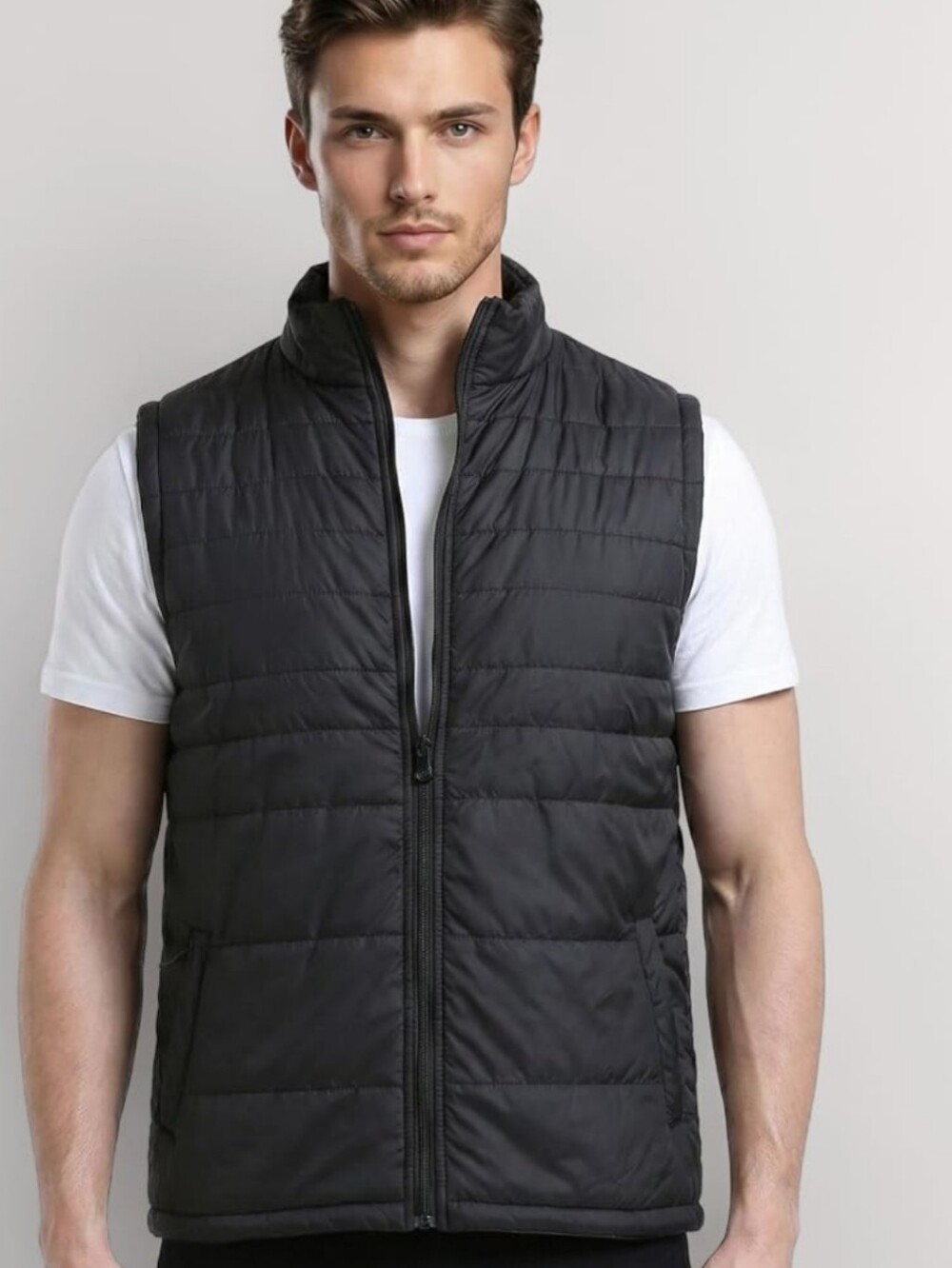 Banana Republic Men's Quilted Vest in Black